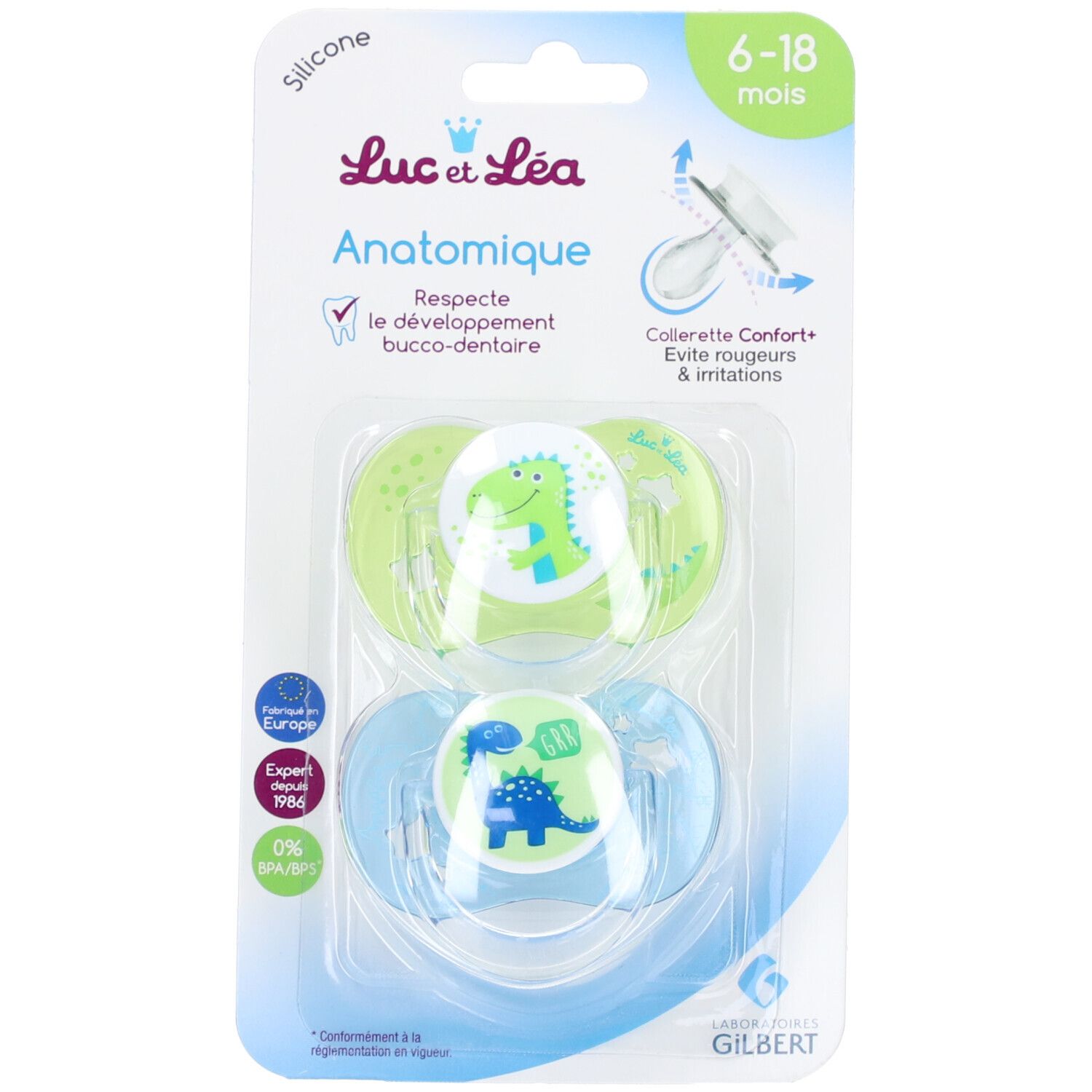 Luc & Léa Sucettes Anatomiques Silicone 6-18 mois Confort+