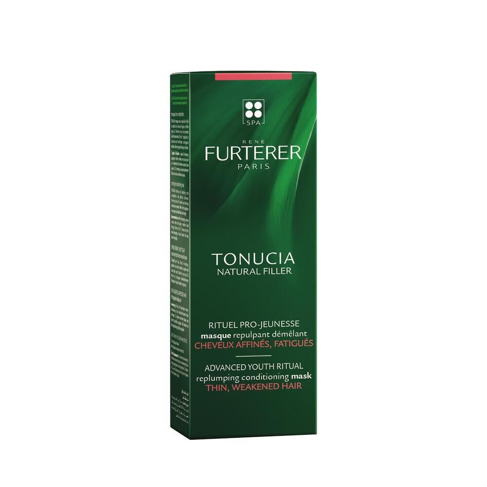 Boîte verte. René Furterer TONUCIA. Masque démêlant. Texte.