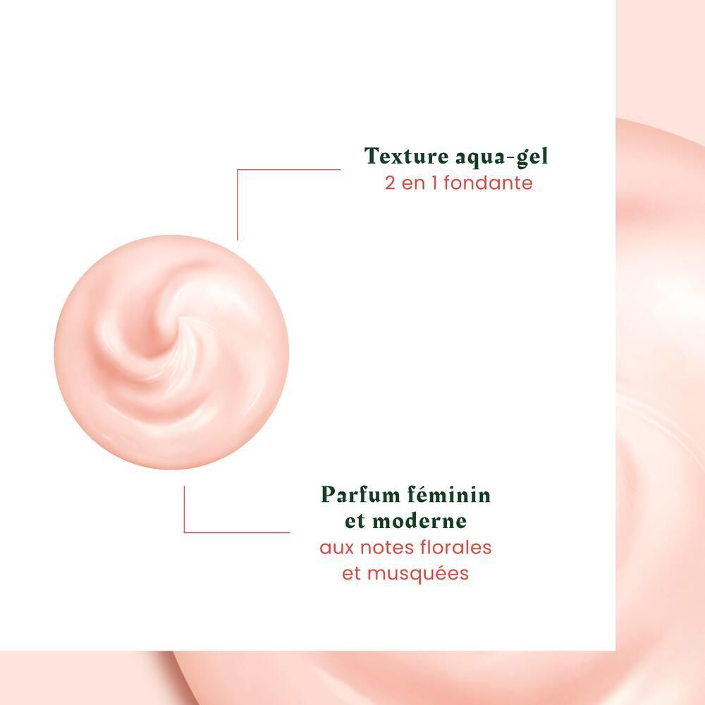Texture rose. Aqua-gel. Parfum féminin aux notes florales.