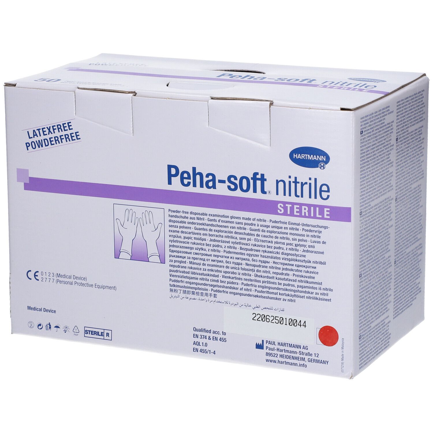 Hartmann Peha-soft® nitrile Gants d'examen sans latex stériles Taille L 8 - 9