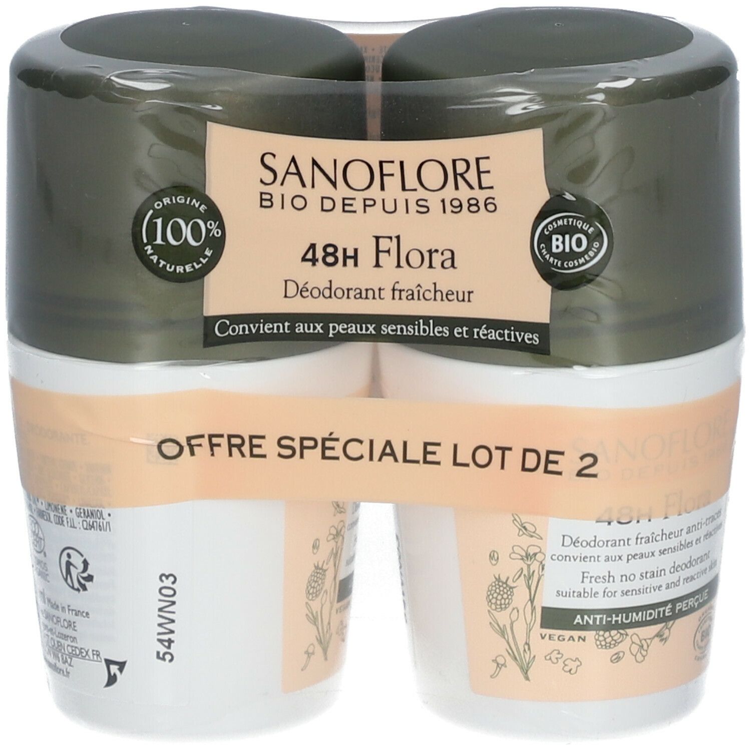 Sanoflore Déodorant Flora efficacité 48h certifié bio