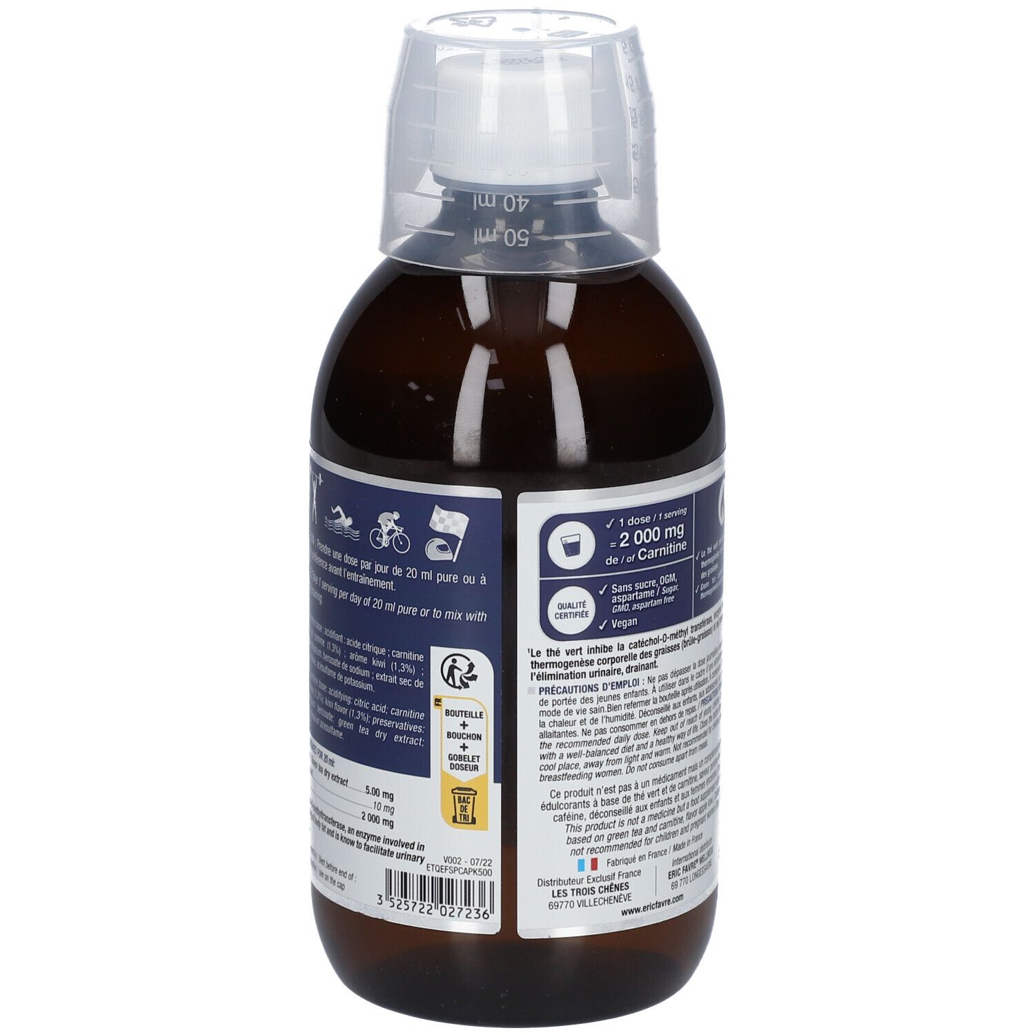 ERIC FAVRE L-Carnitine Pro Zero Saveur Pomme-kiwi 500 ml