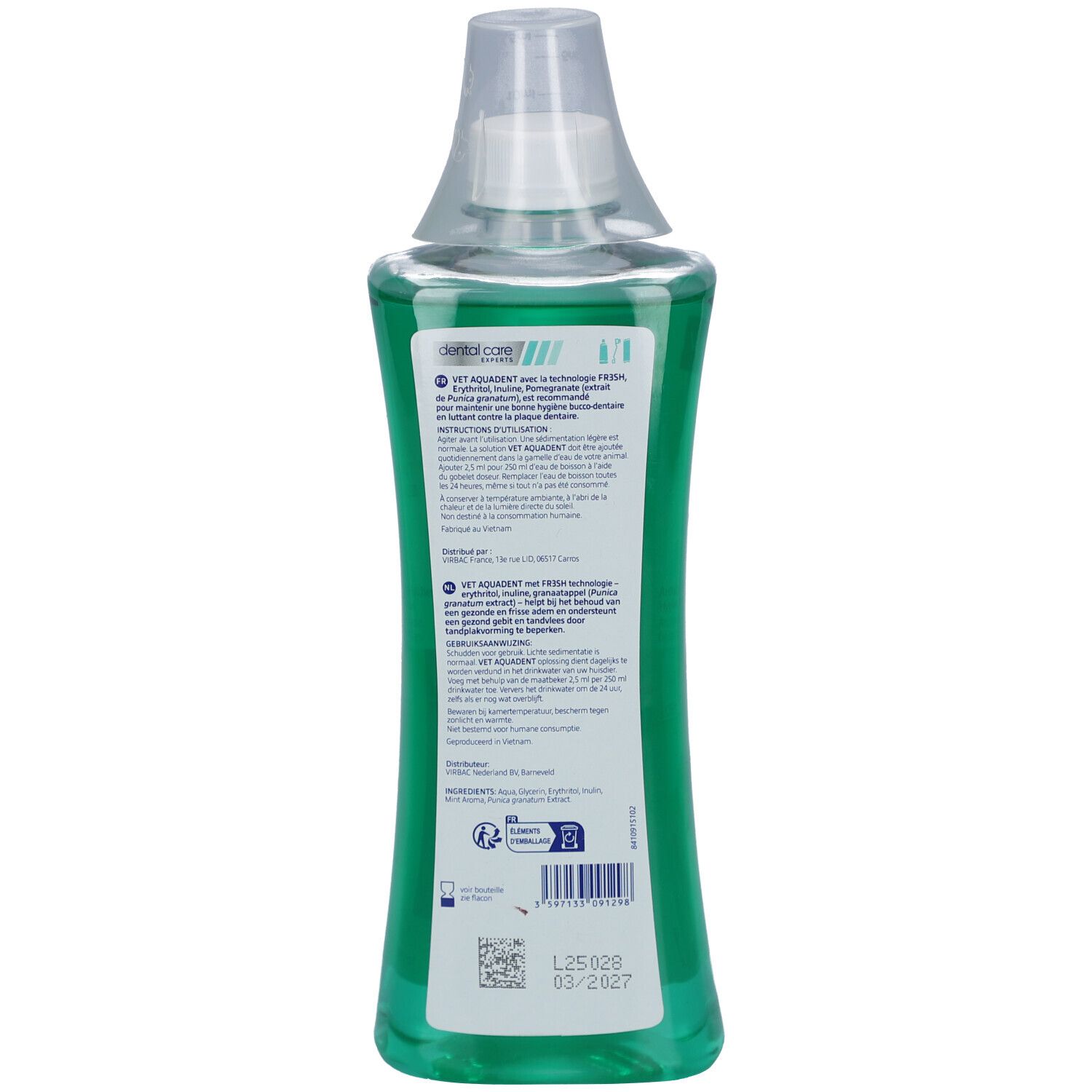 VIRBAC Vet Aquadent Fresh 500 ml Bain De Bouche view 2