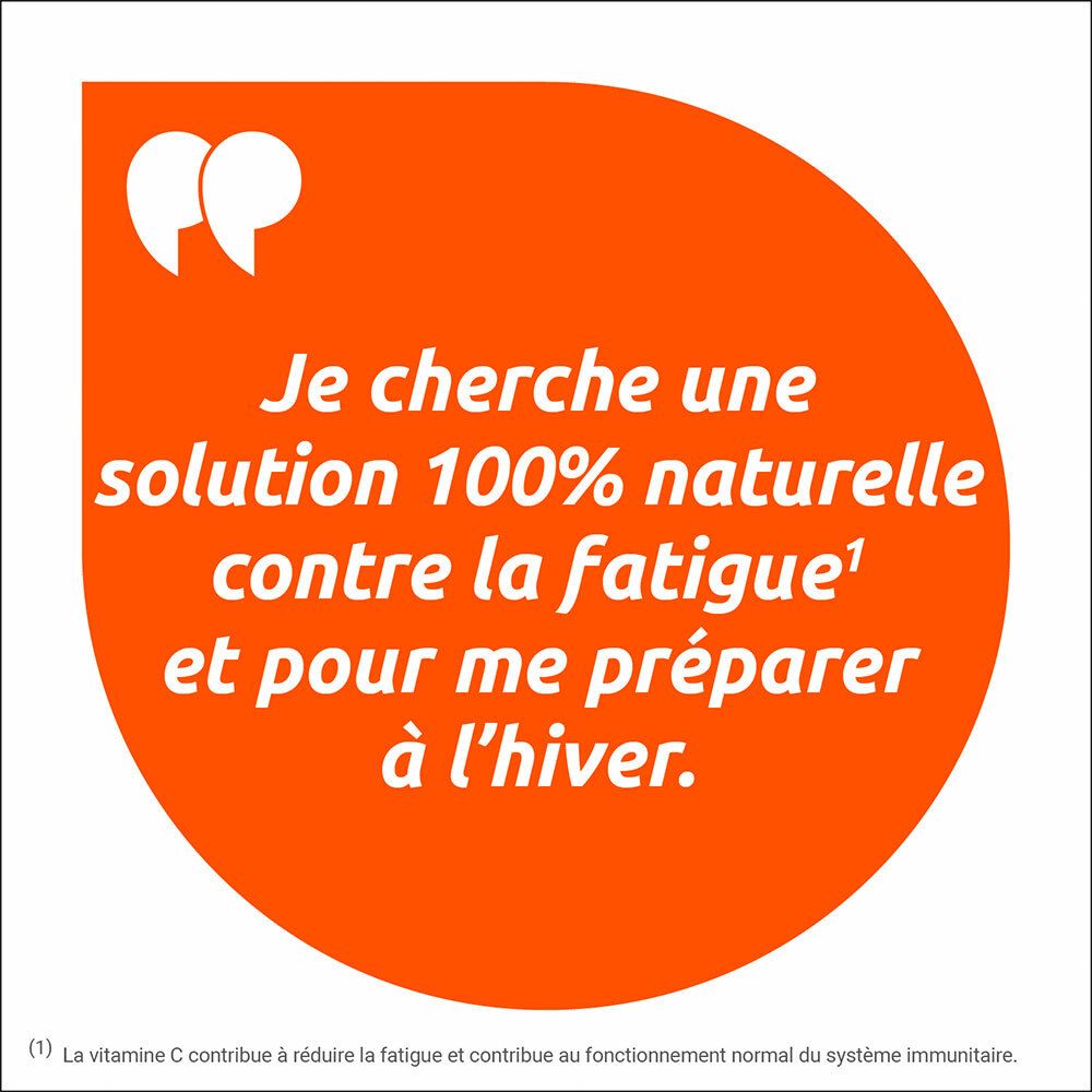 Texte: Je cherche une solution 100% naturelle contre la fatigue et pour me préparer à l'hiver.