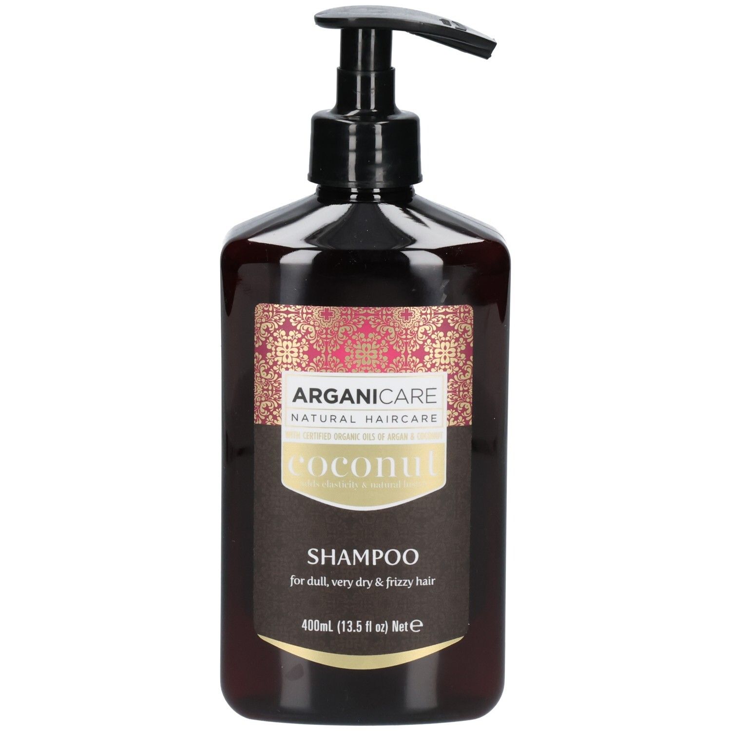 Arganicare Kokosnuss Shampoo Spenderflasche mit Pumpsystem.