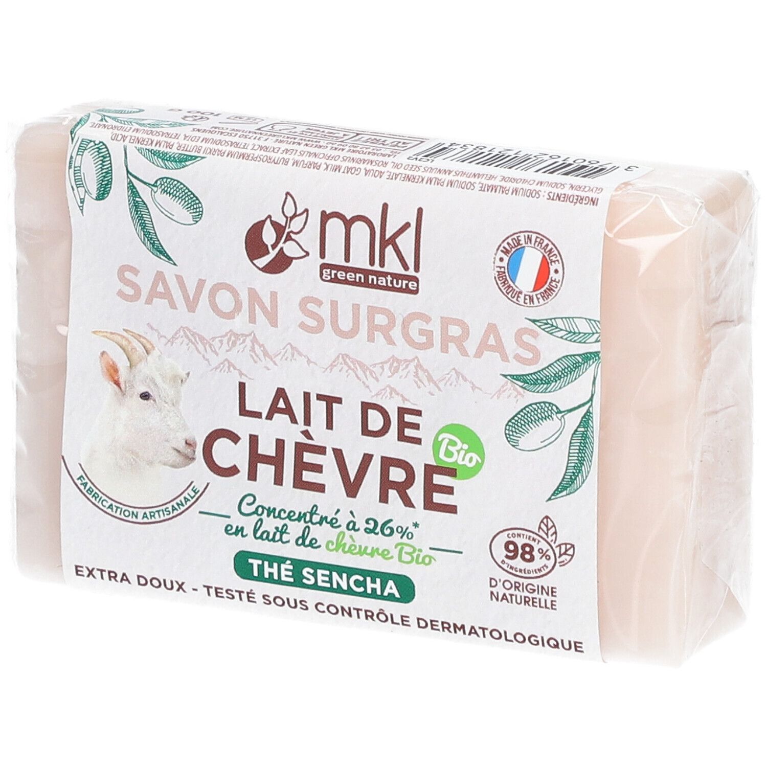 mkl Savon AU Lait DE Chèvre BIO 100 G - THÉ DE Sencha