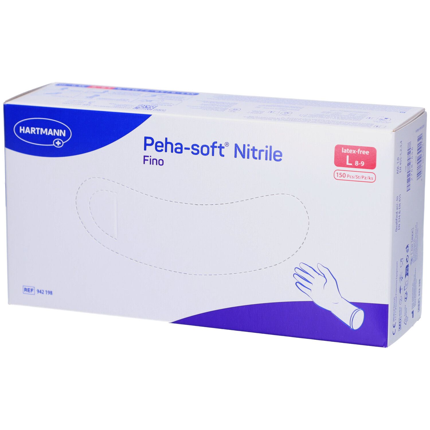 Hartmann Peha-soft® nitrile Fino Gants d'examen sans latex stériles Taille L 8 - 9