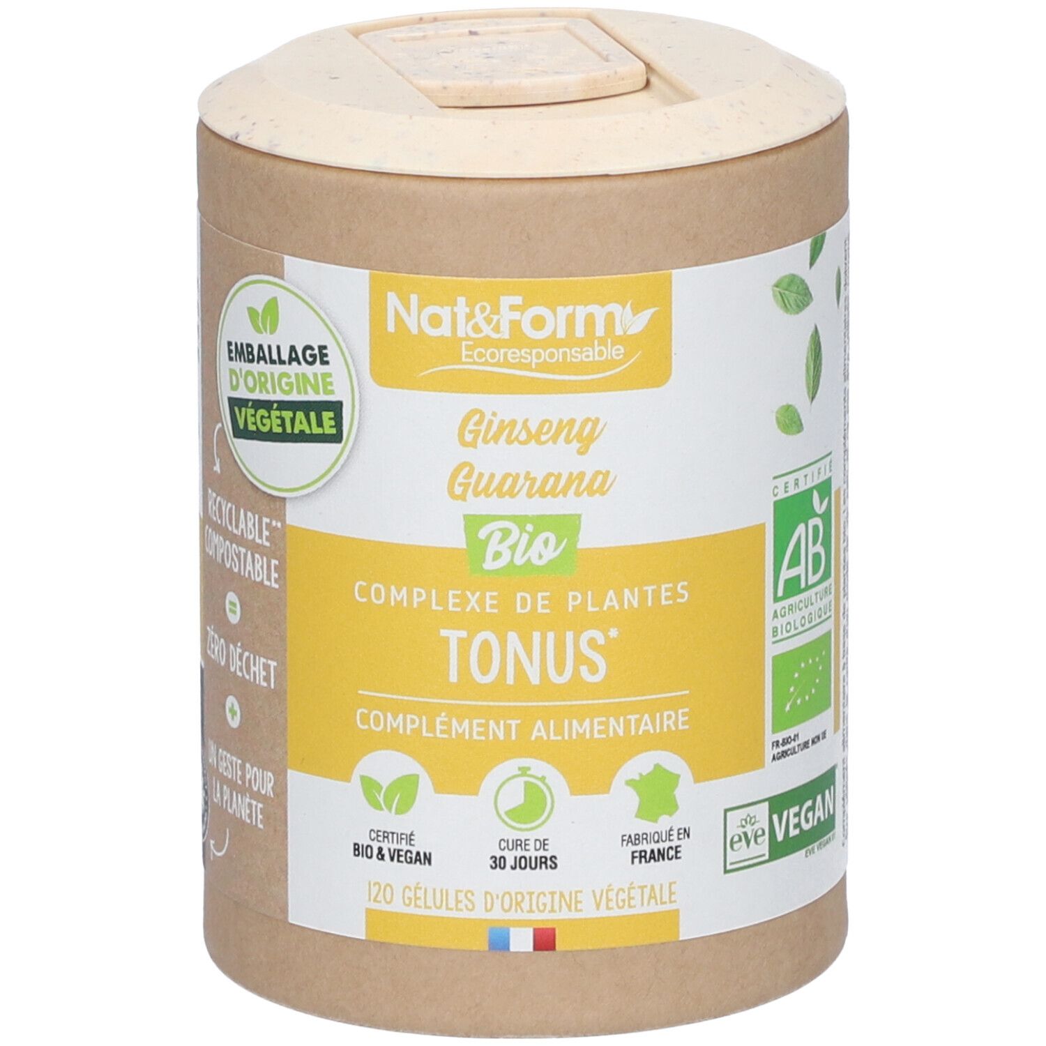 Nat&Form Ginseng Guarana Bio en gélules