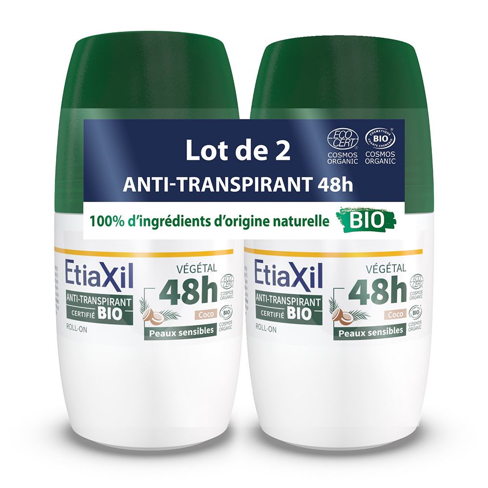 Etiaxil - Déodorant Anti-transpirant Végétal - Transpiration Modérée - Certifié Bio - Aisselles - 48