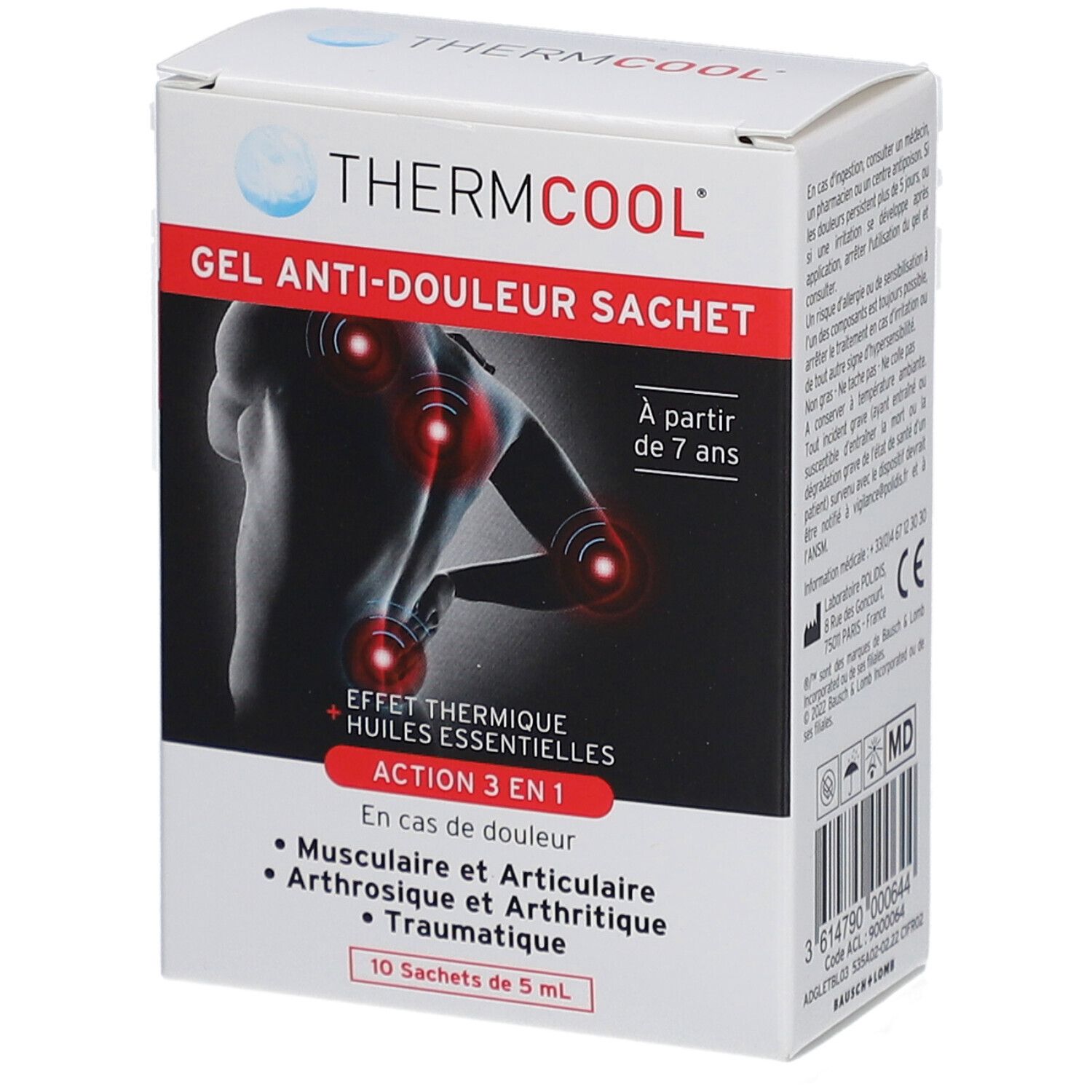 ThermCool pijnstillende gel, zakje van 5 ml, doos 10 50 Gel
