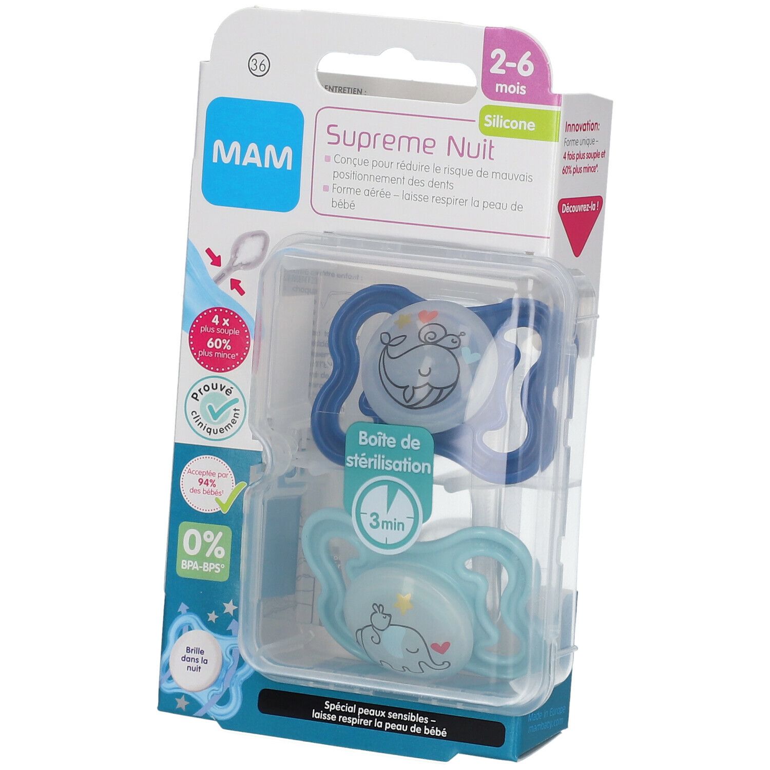 MAM Supreme Nuit 2-6 Mois Better Together - Sucette