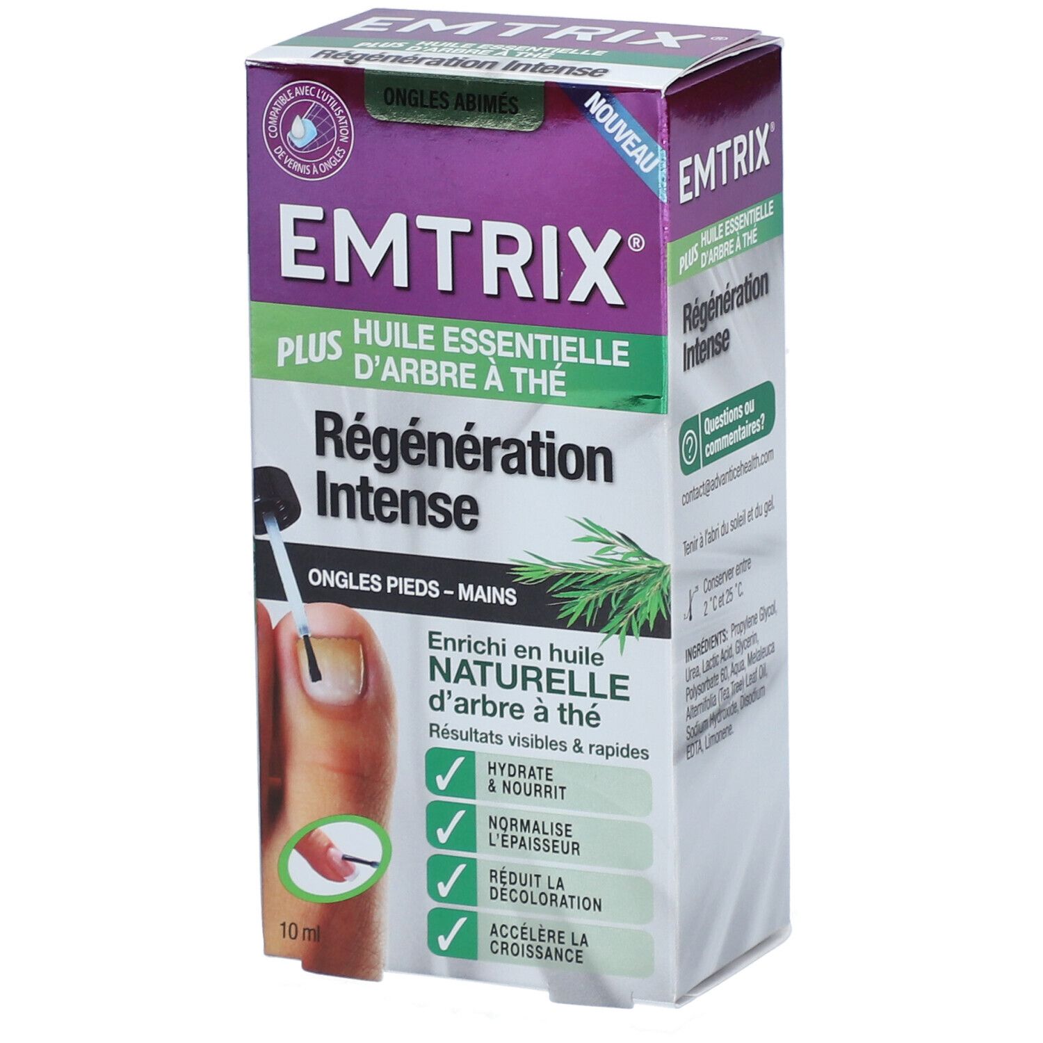 Emtrix Plus Régénération Intensive Huile d'arbre à thé pour les ongles abîmés