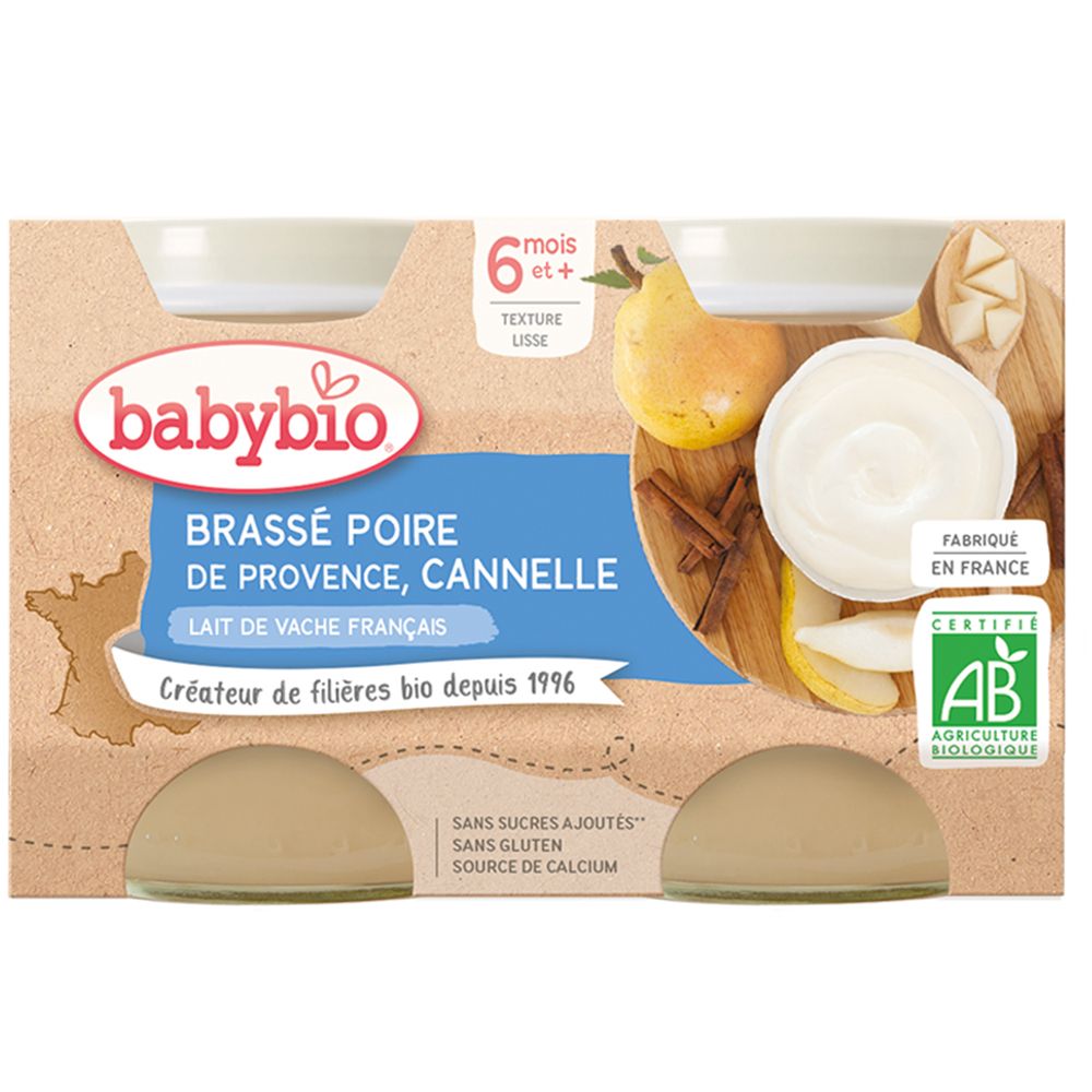 Babybio Brassé Poire DE Provence Cannelle dès 6 mois