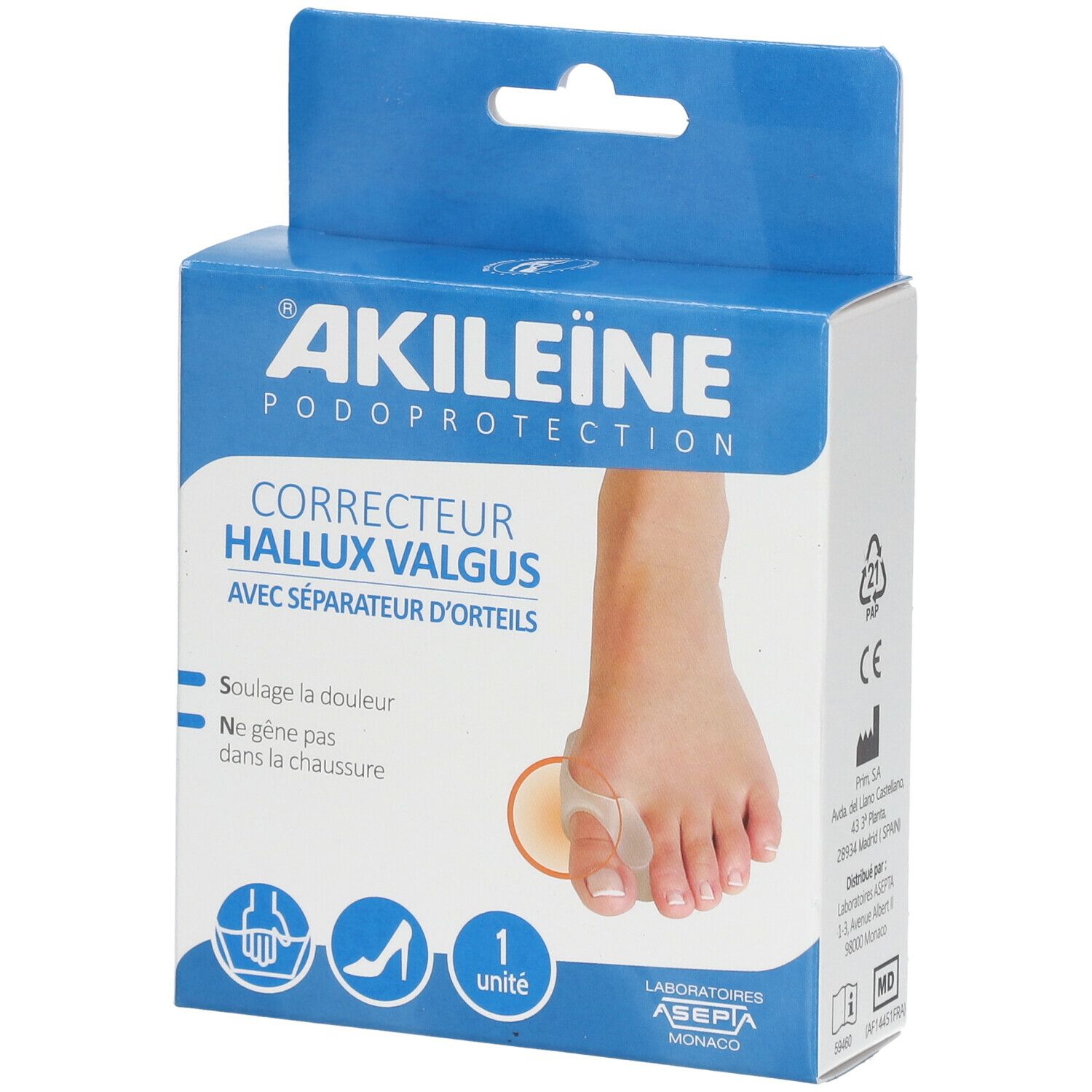 Akileine Correcteur Hallux Valgus Séparateur