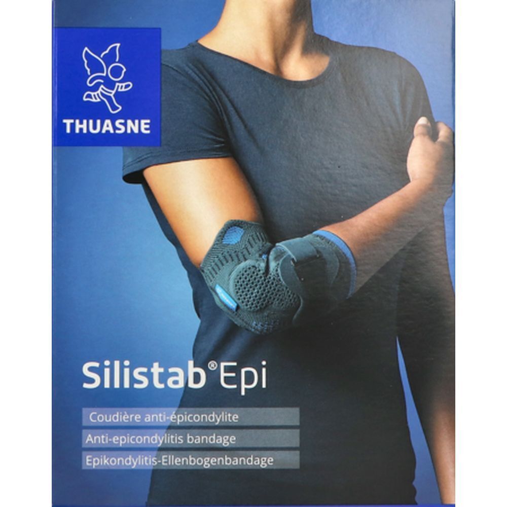 THUASNE Silistab Epi Ellenbogenbandage entlastet die Sehnenansätze mit Silikonpelotten