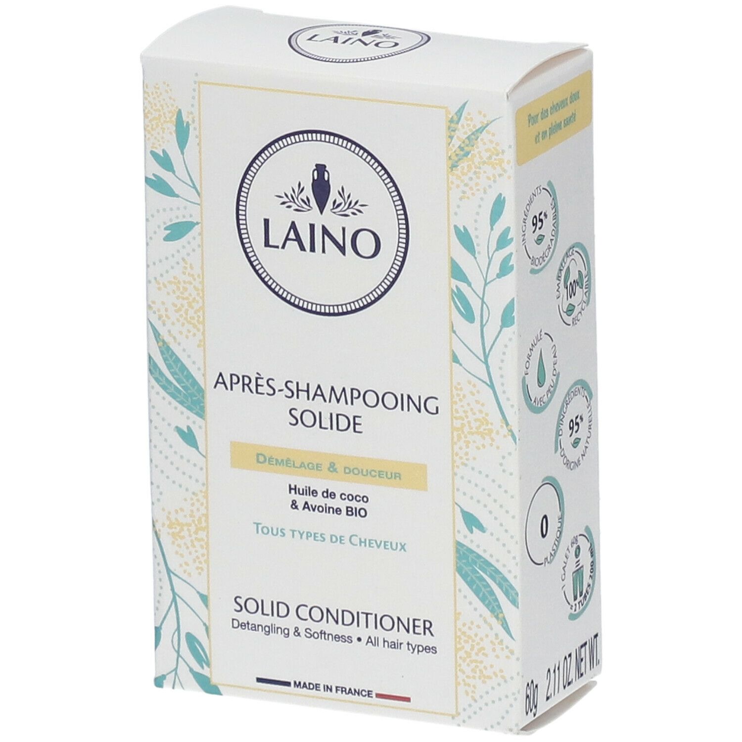 Laino Après-shampooing solide Démêlage & Douceur