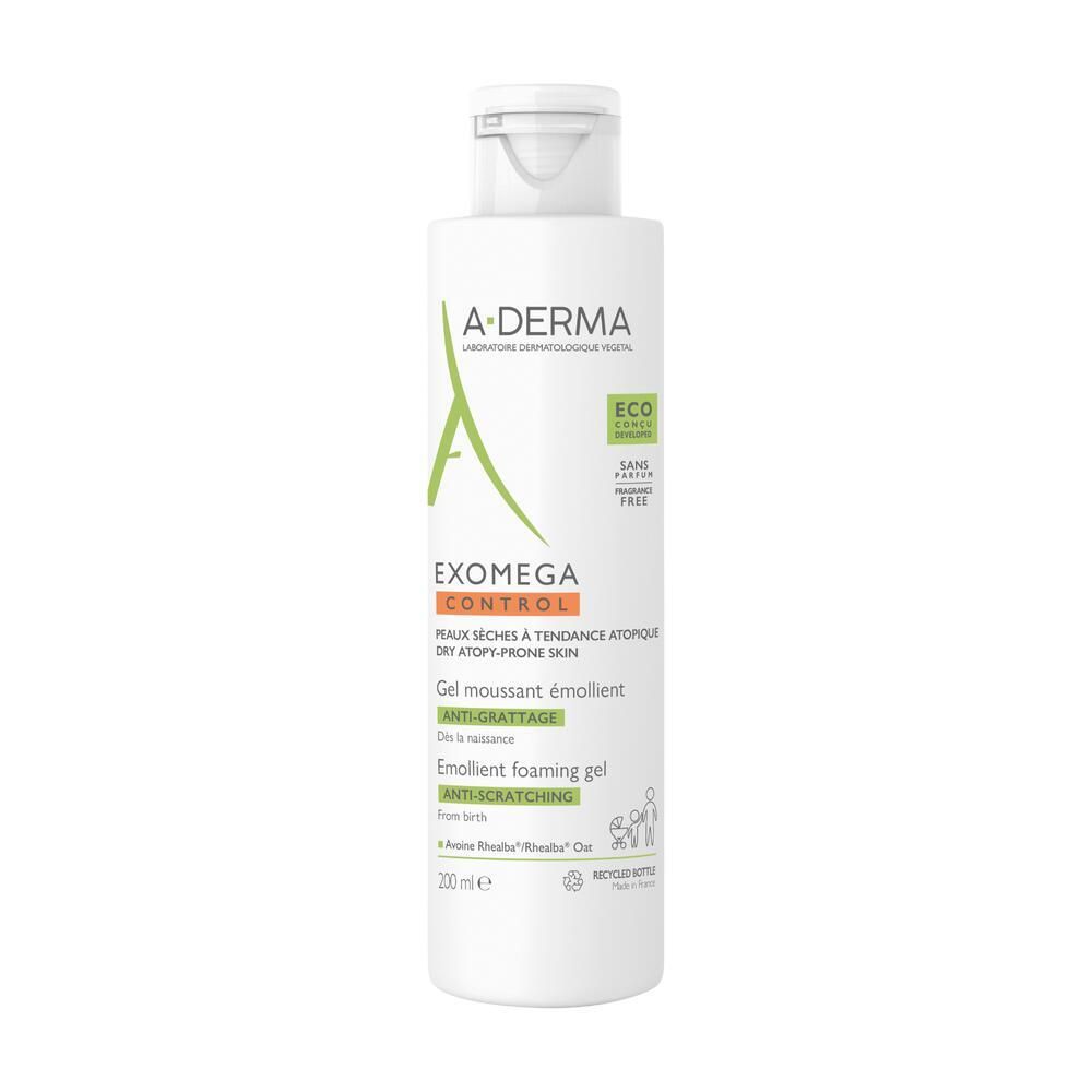 A-Derma Exomega Control Gel moussant émollient Visage & Corps