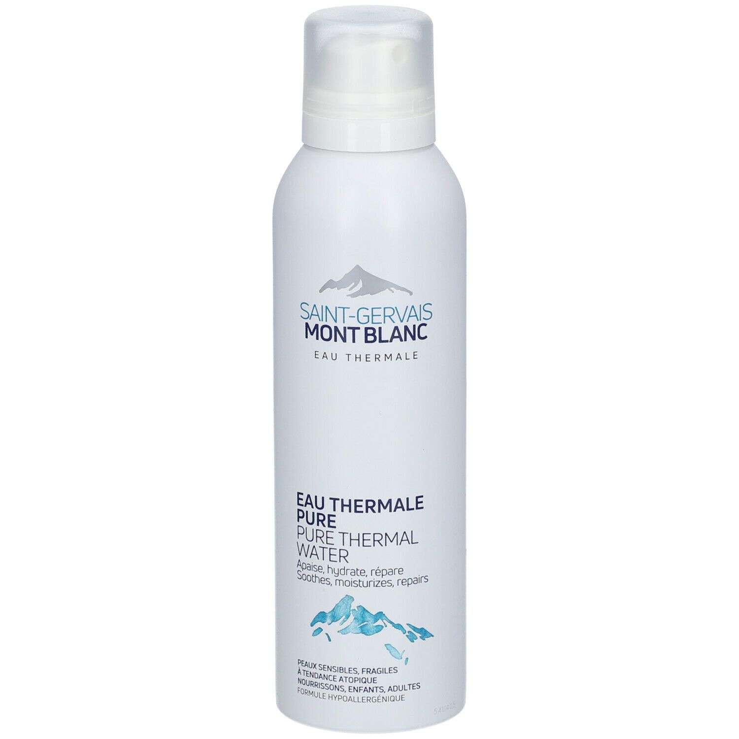 Weißes Spray mit Produktnamen und Logo. Text: Eau Thermale Pure Thermalwasser. Für empfindliche Haut.