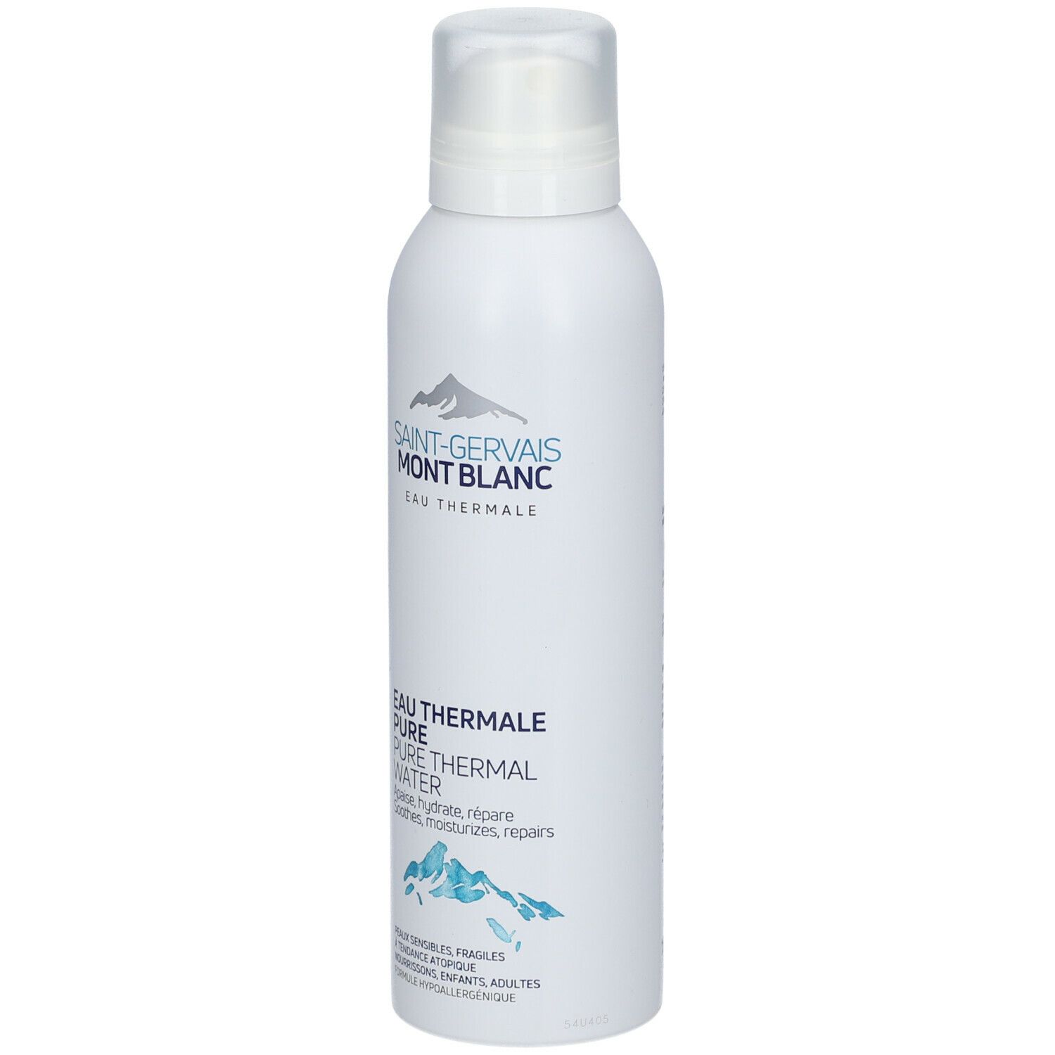 Weißes Spray mit Produktnamen und Logo. Text: Eau Thermale Pure Thermalwasser. Für empfindliche Haut.