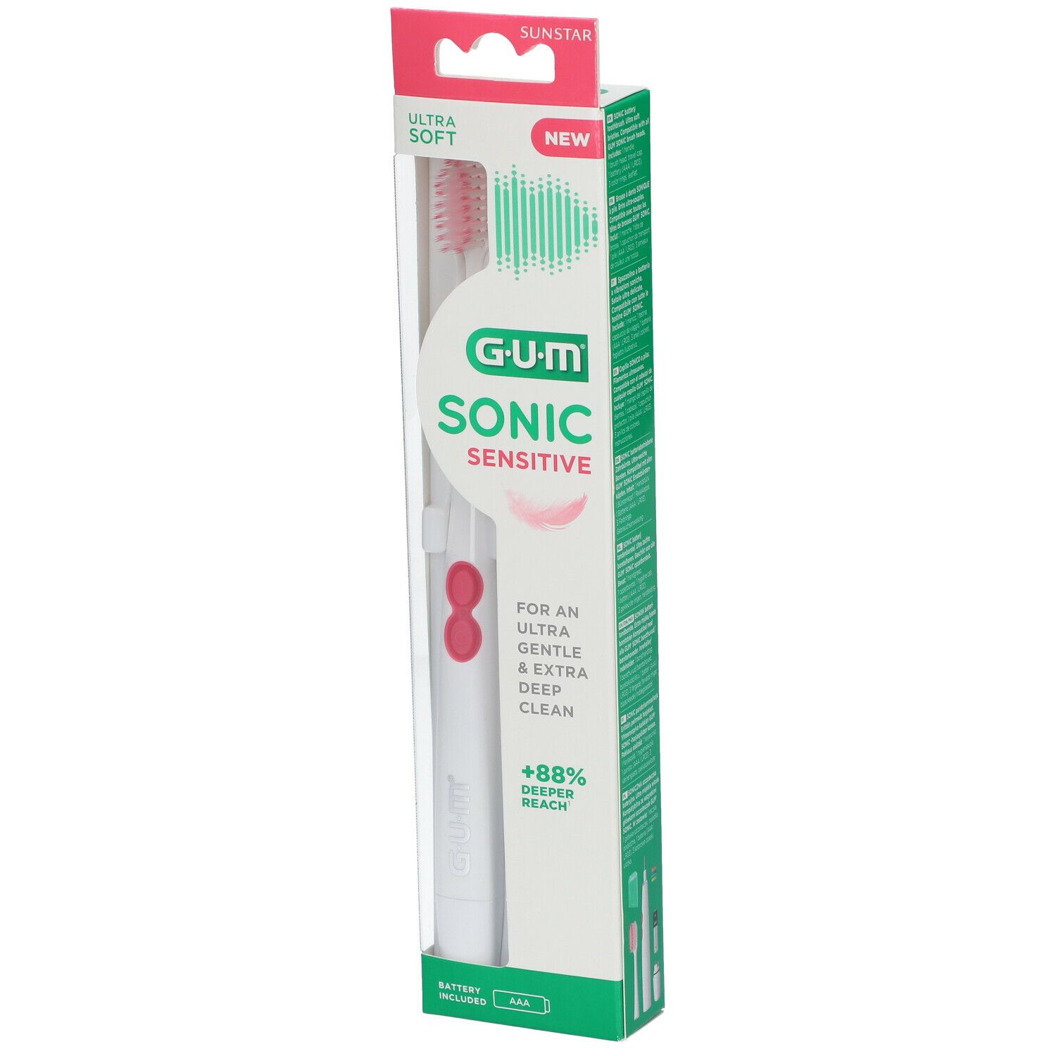 Gum® Gum® Sonic Sensitive Brosse à dents électrique à pile