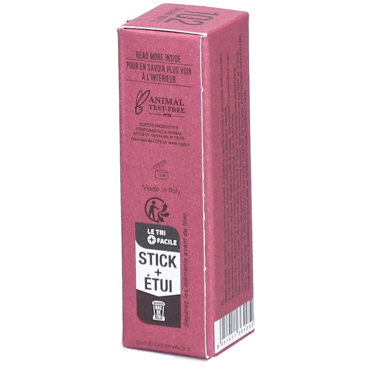 Emballage de rouge à lèvres. Marque et nom du produit visibles.