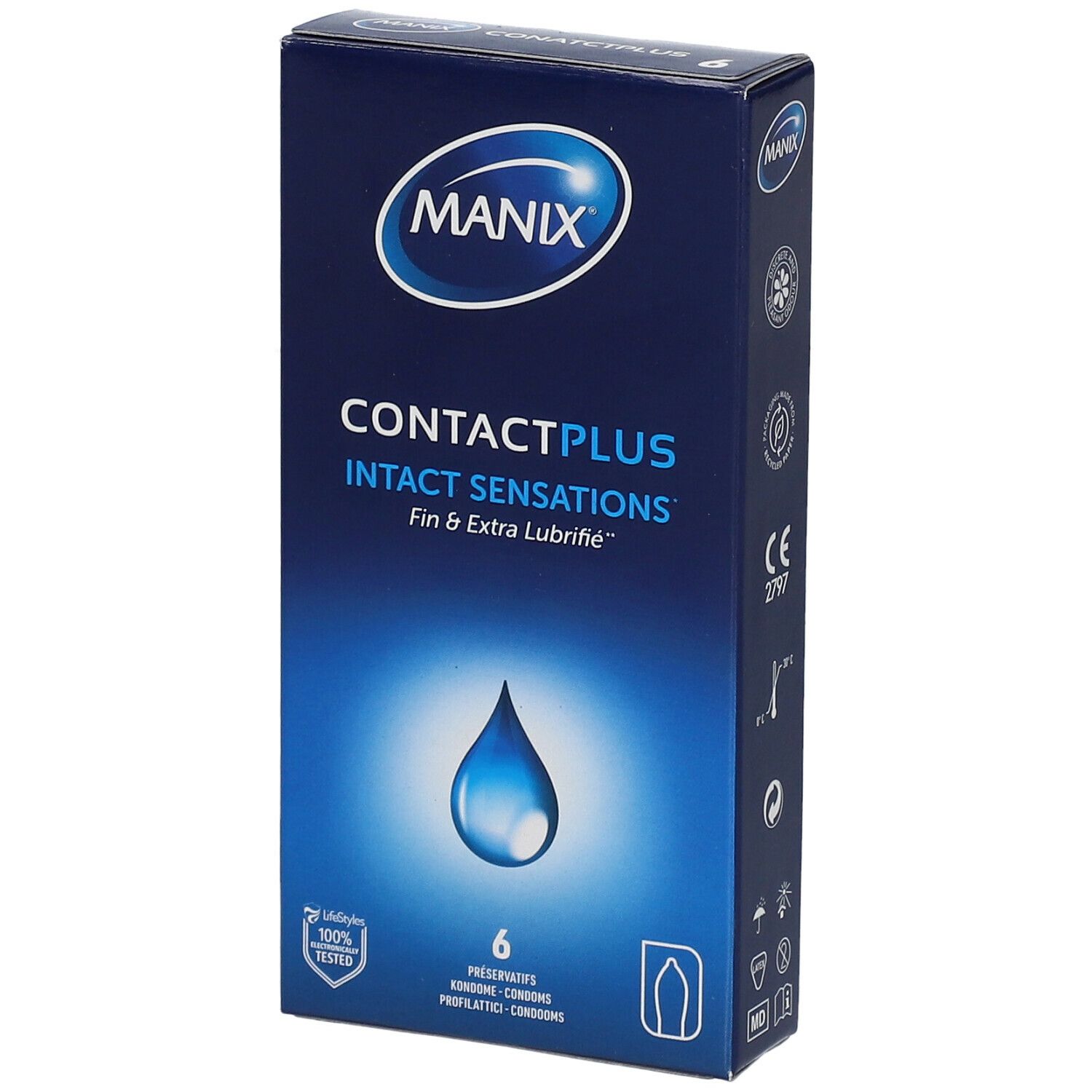 Manix® Contact Plus Préservatifs ultra-fins, extra lubrifiés