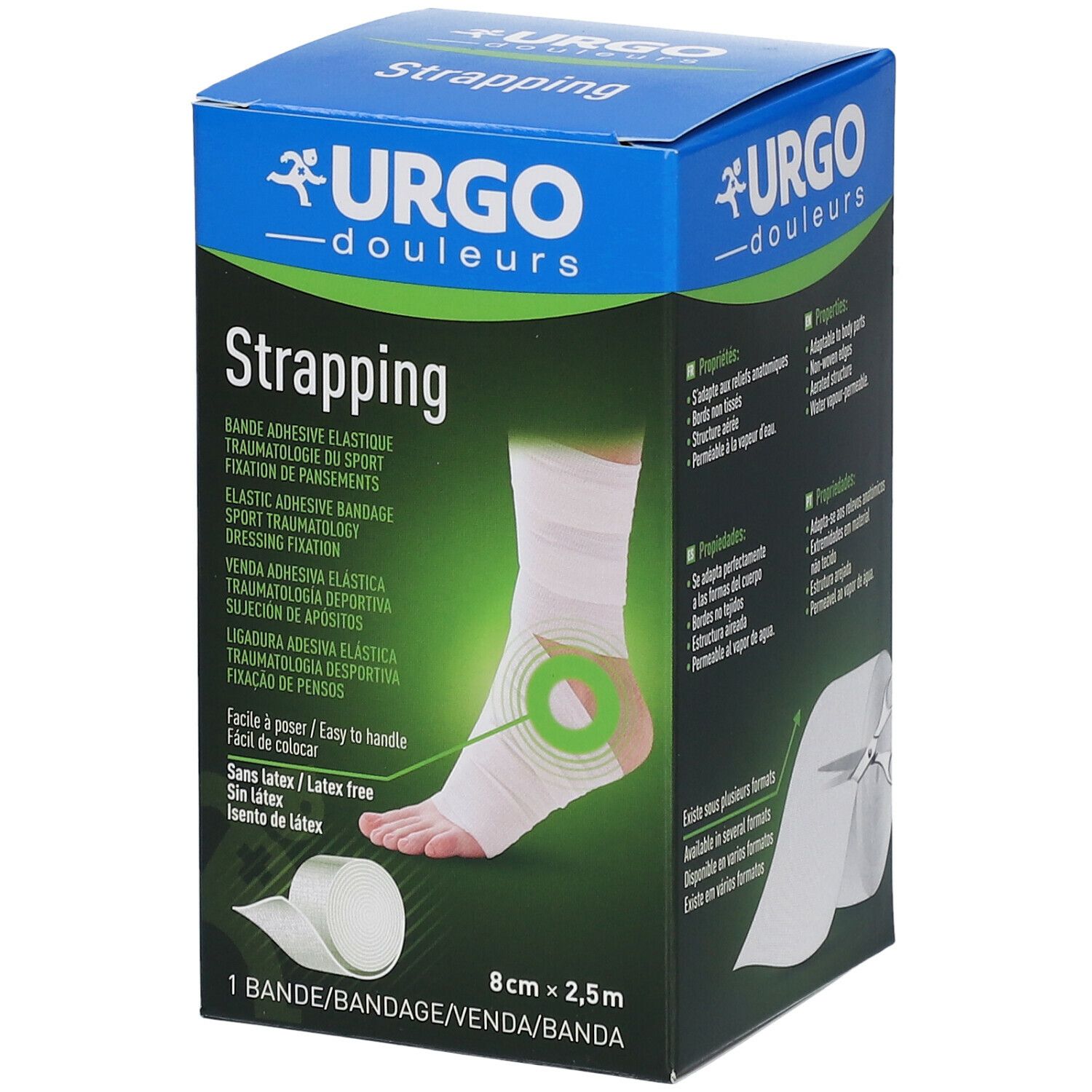 Urgo Strapping Bande élastique adhésive de contention 2,5 m x 8 cm