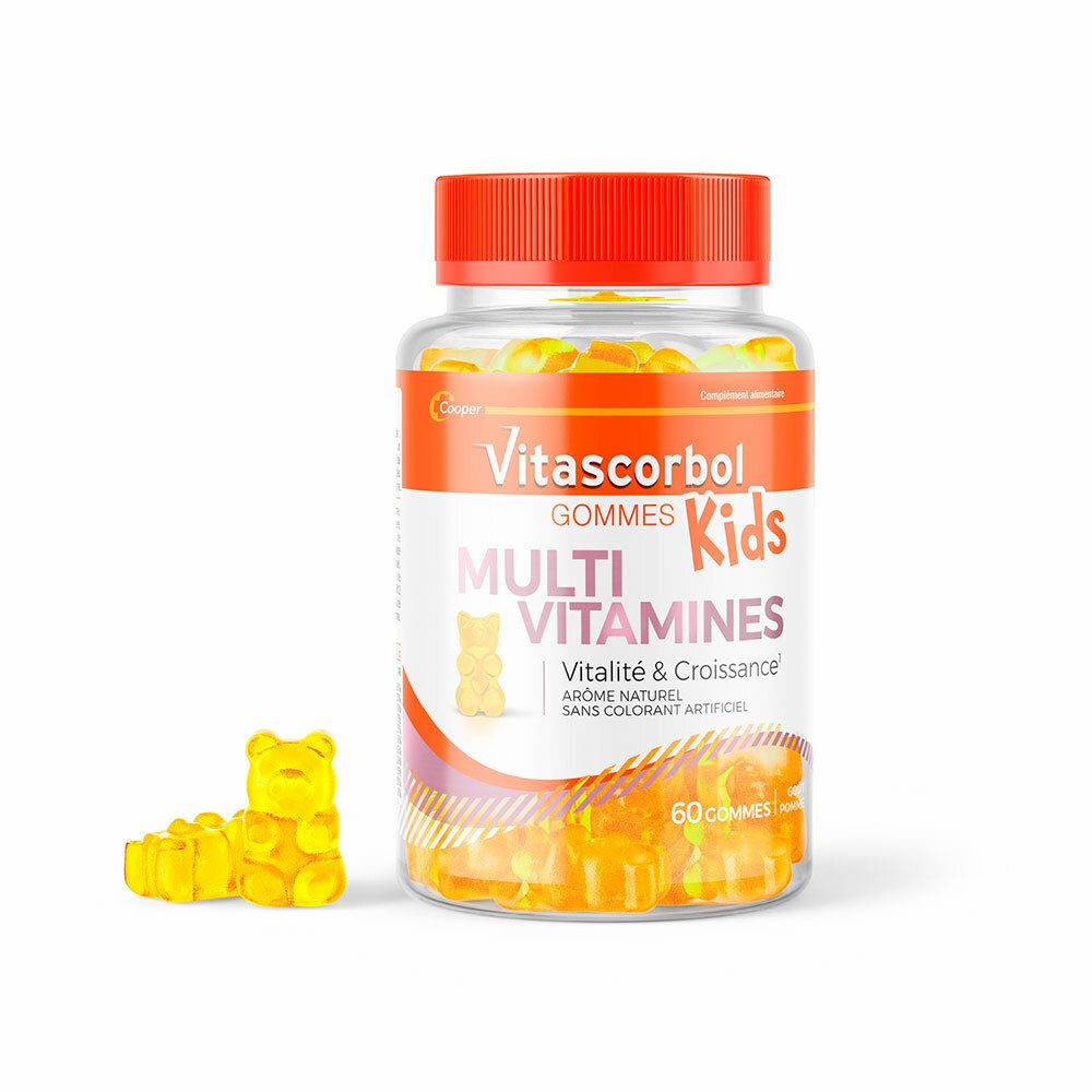 Vitascorbol Gommes Multivitamines Kids - Complément alimentaire - Boîte de 60 gommes