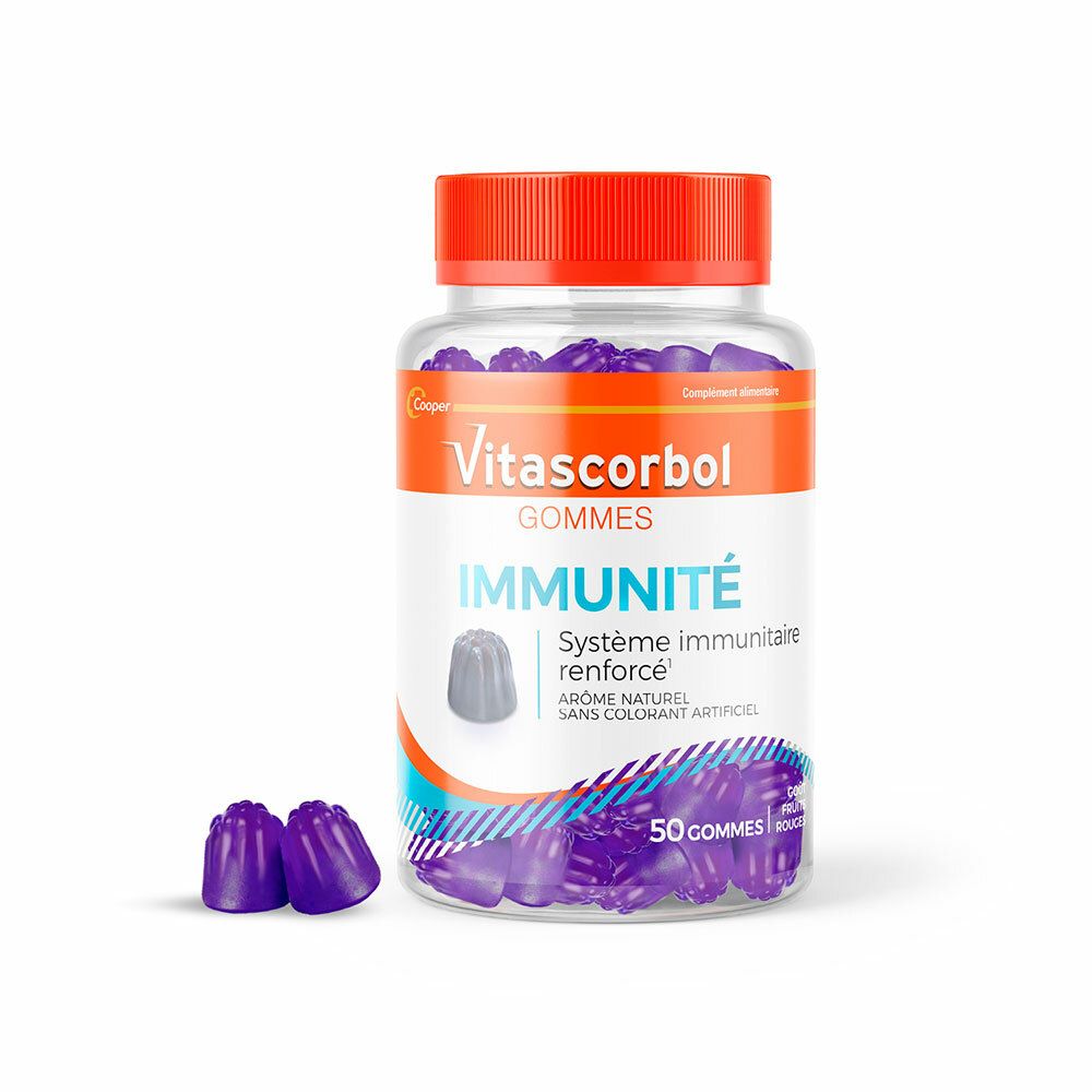 Vitascorbol Gommes Immunité - Complément alimentaire - Boîte de 50 gommes