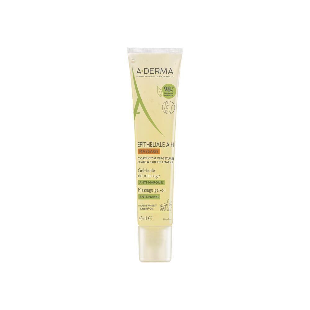 Tube de gel-huile A-DERMA Epitheliale A.H Massage. Pour cicatrices et vergetures. 40 ml.