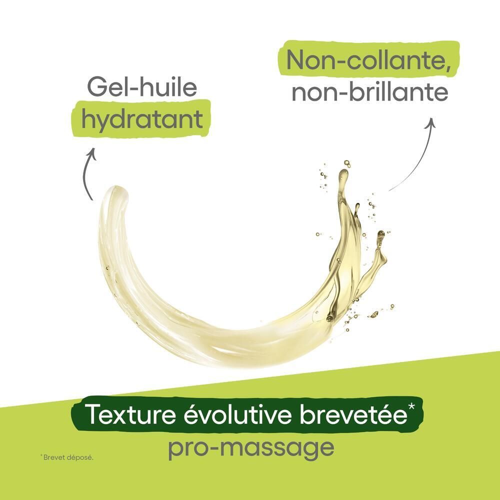 Graphique : Gel-huile, non collant, non brillant. Texture pro-massage.