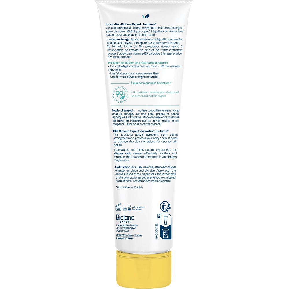 Biolane Expert Crème Change - Répare, Apaise & Protège - Peaux Sensibles 100 ml Crème Pour La Peau view 2