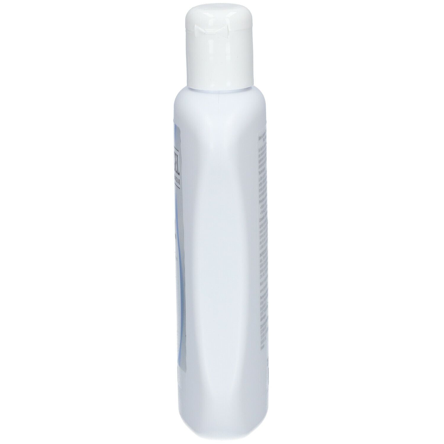 Flacon blanc étroit avec bouchon rabattable. Inscription PHYSIOGEL, Nutri-Hydratant Quotidien, Base Lavante. Pour peaux sèches et sensibles.