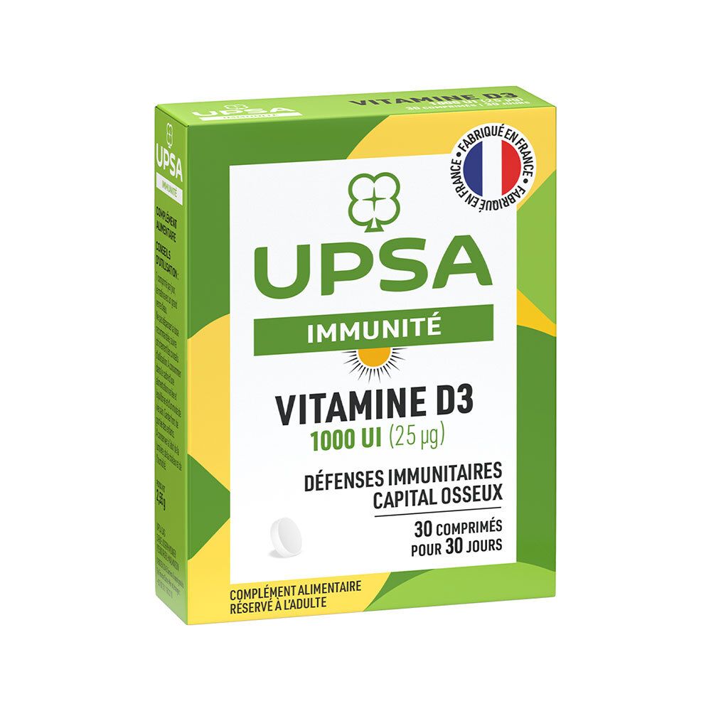 Complément alimentaire Vitamine Upsa Immunité Vitamine D3 1000 UI (25 µg) - 30 comprimés