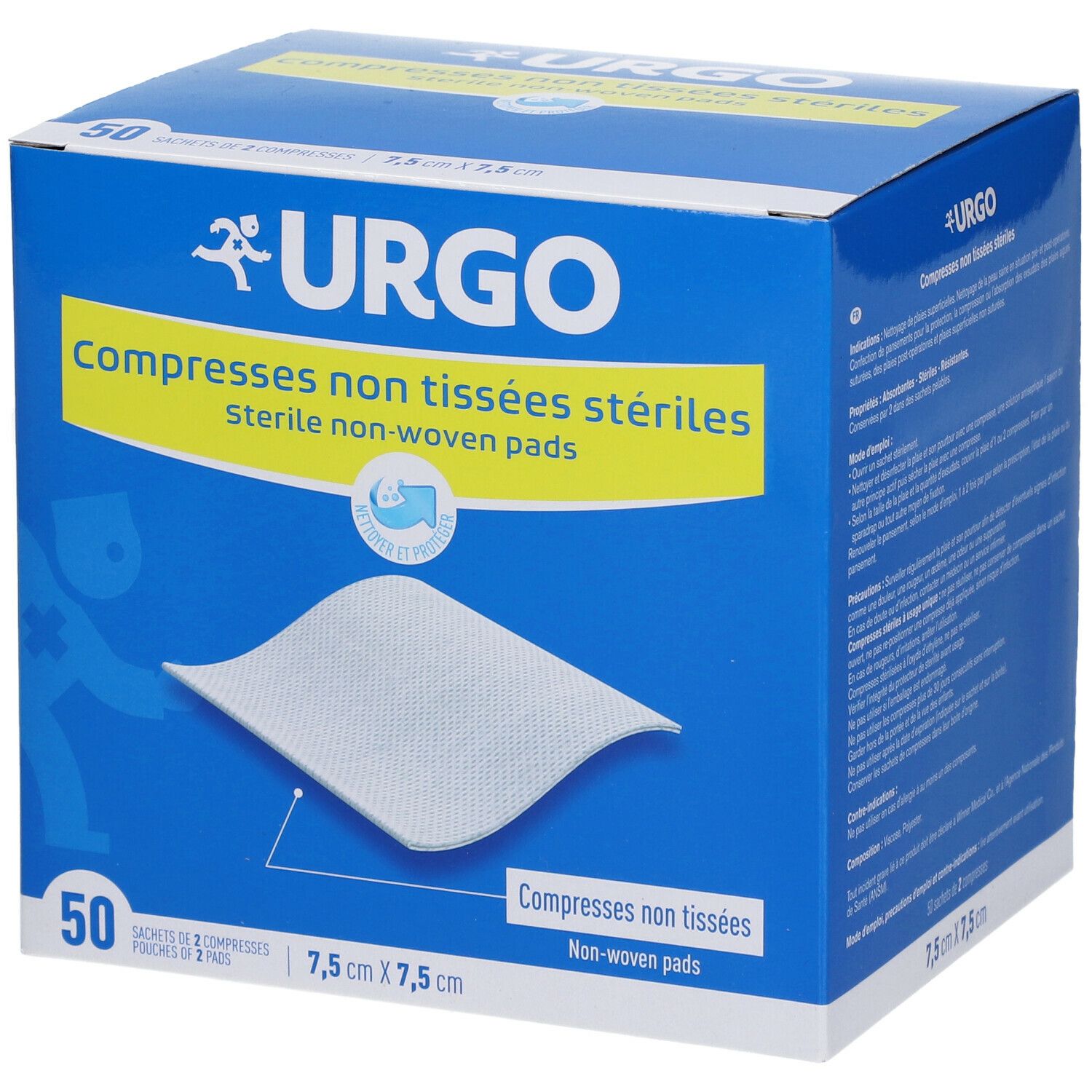 Urgo Compresses stériles Non-tissées 7,5 cm x 7,5 cm