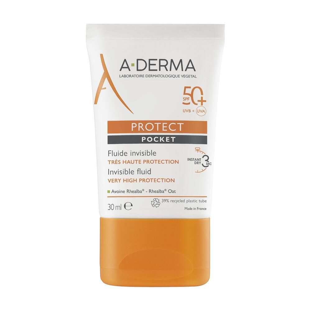 A-Derma Protect Fluide solaire visage invisible Pocket - Spf50+