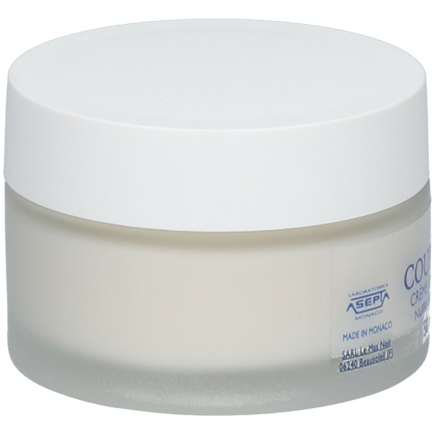 Pot de crème avec couvercle blanc. Étiquette : Coup d'Éclat Crème Jour Oxygenante.