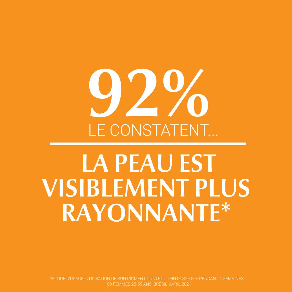 Texte : 92% le constatent, la peau est visiblement plus rayonnante.