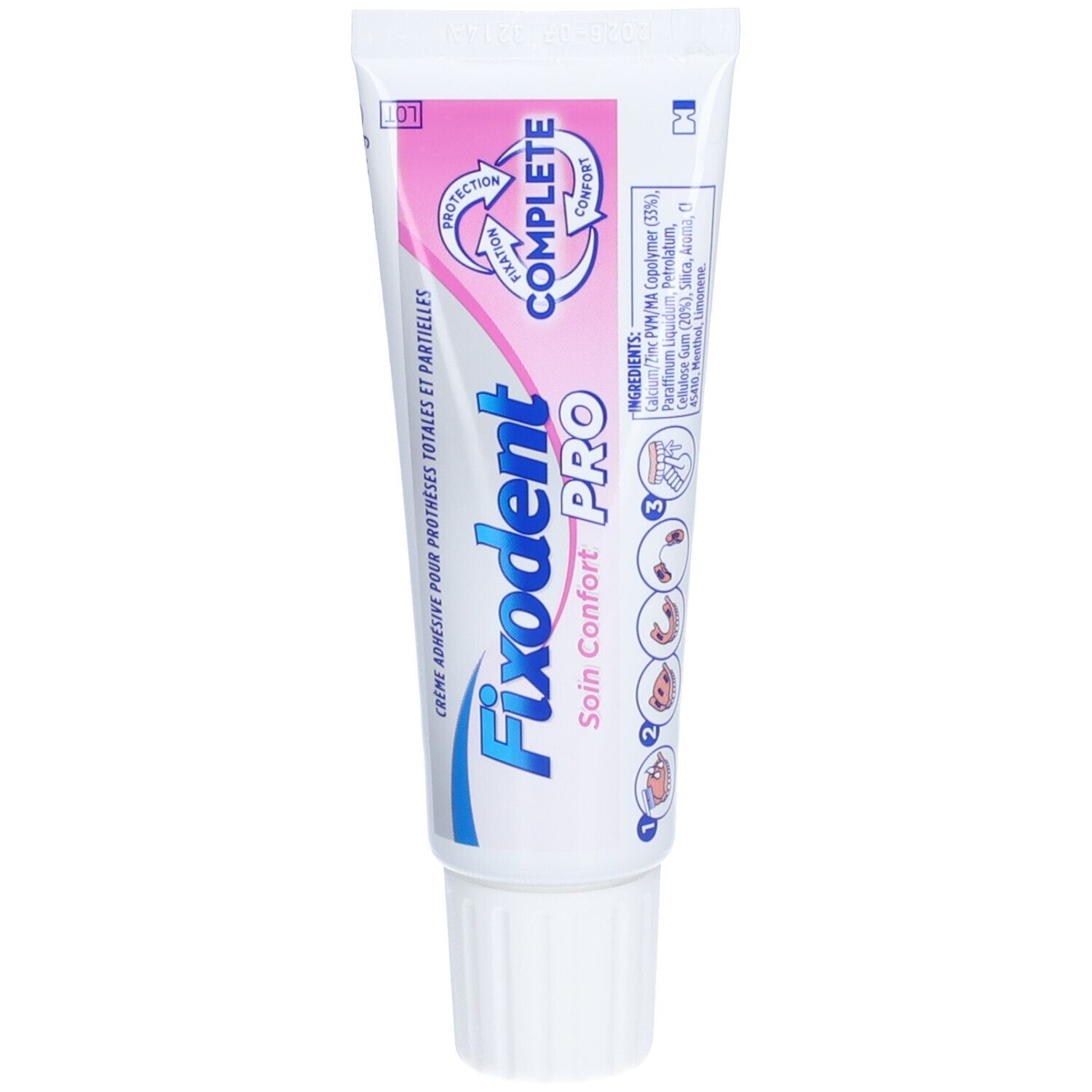 Fixodent PRO Soin Confort - Crème adhésive pour prothèse dentaire. - tube 47 g