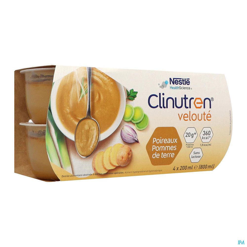 Clinutren Velouté, Dadfms, poireaux pommes de terre, 200 ml x 4