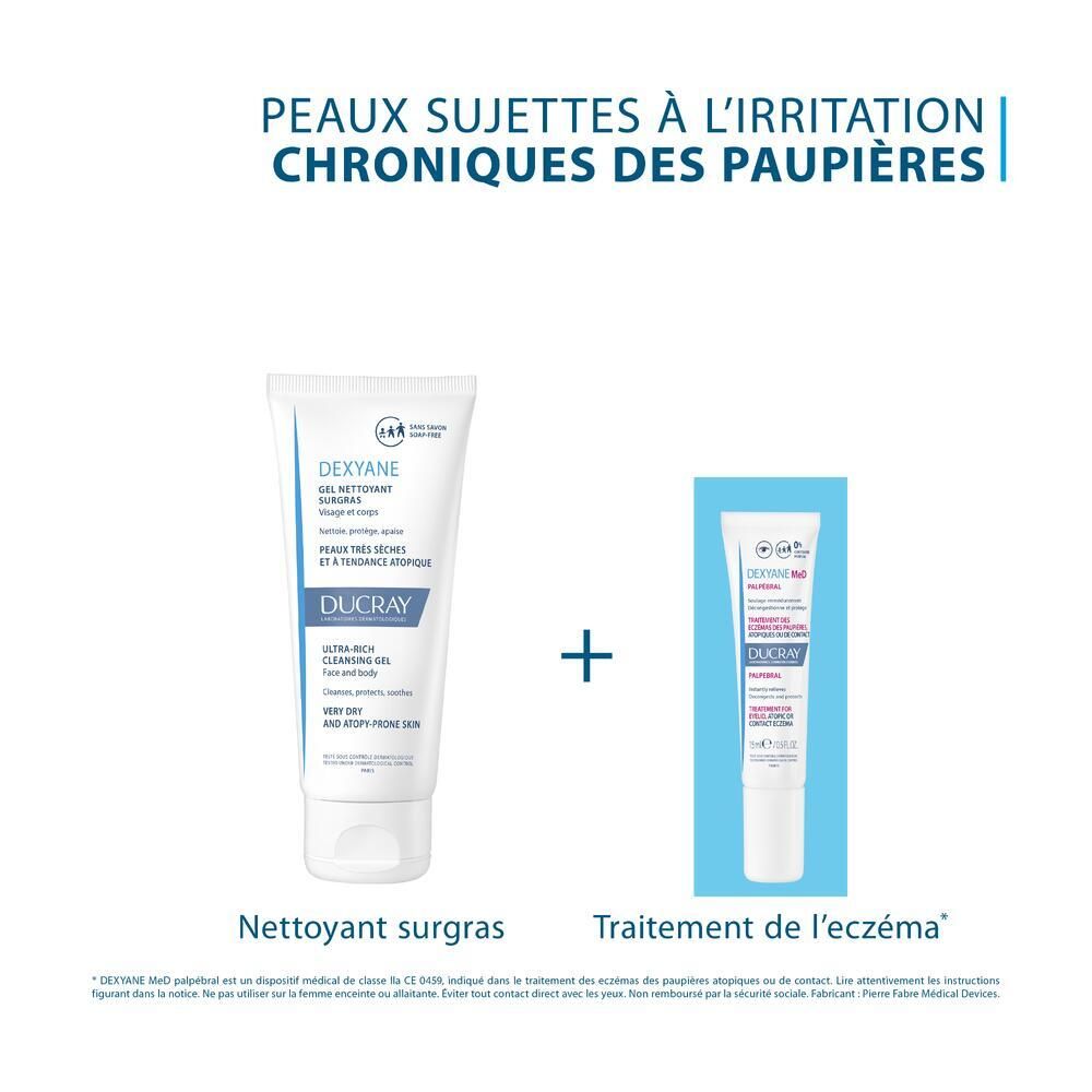 Deux produits : DEXYANE Gel et DEXYANE MeD Palpébral. Pour peaux sujettes aux irritations.