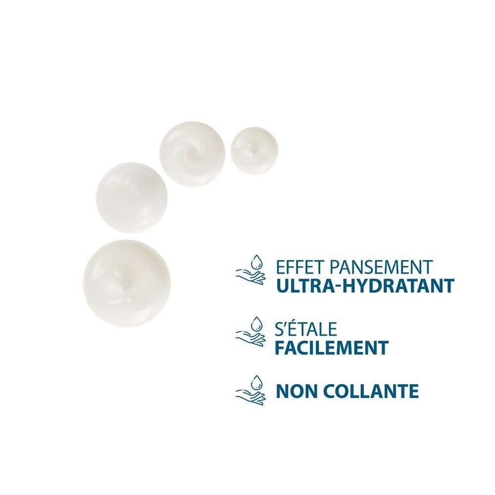 Trois gouttes de crème. Ultra-hydratant, facile à étaler, non collant.