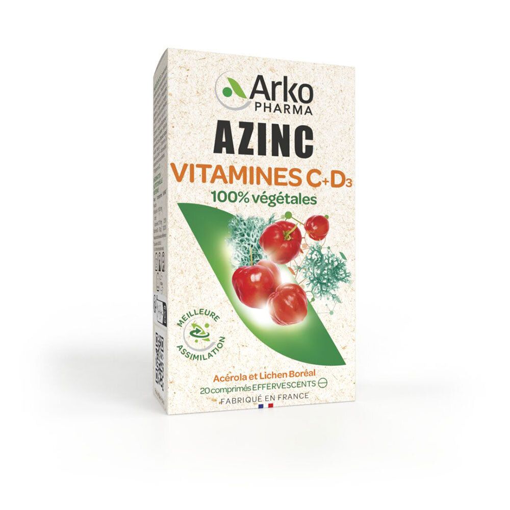 Arkopharma Azinc® Vitamines C + D 100% végétales
