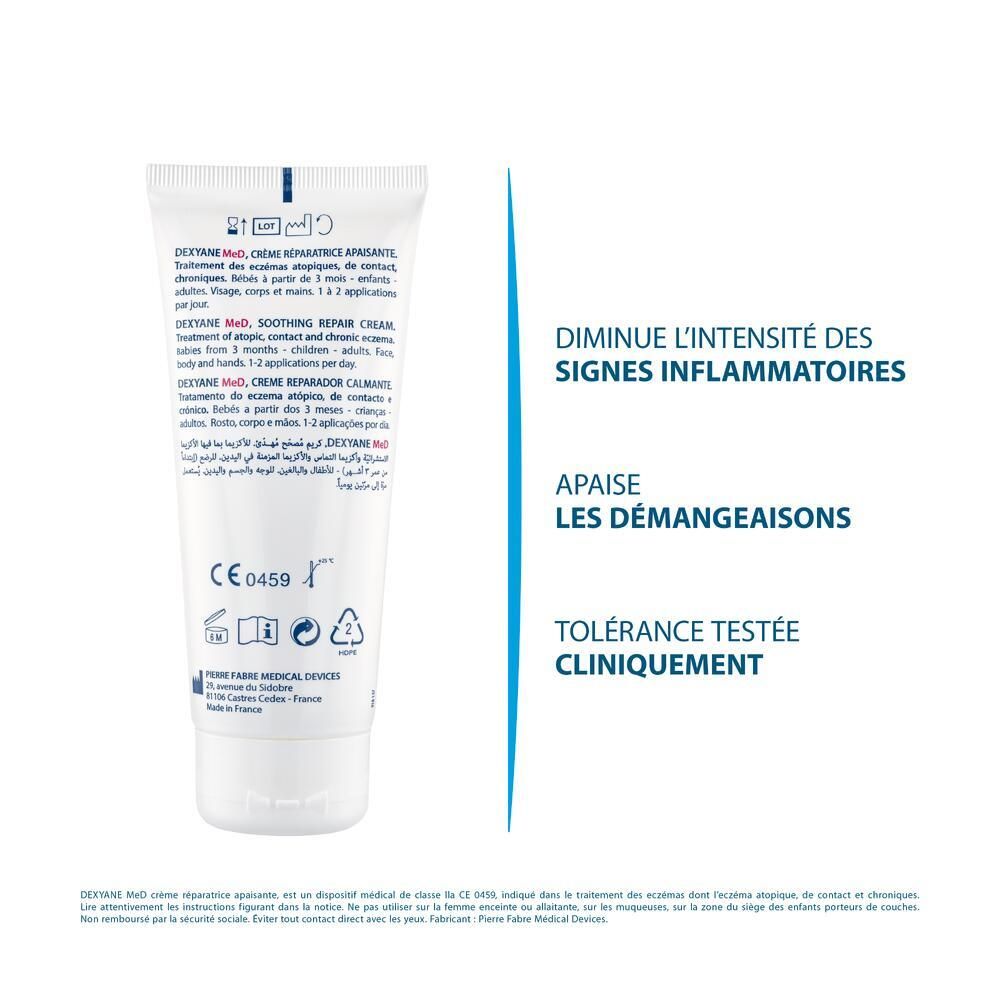 Rückseite des Creme-Tubes mit Text. Enthält Informationen zur Anwendung und Inhaltsstoffe. Marke: DUCRAY.