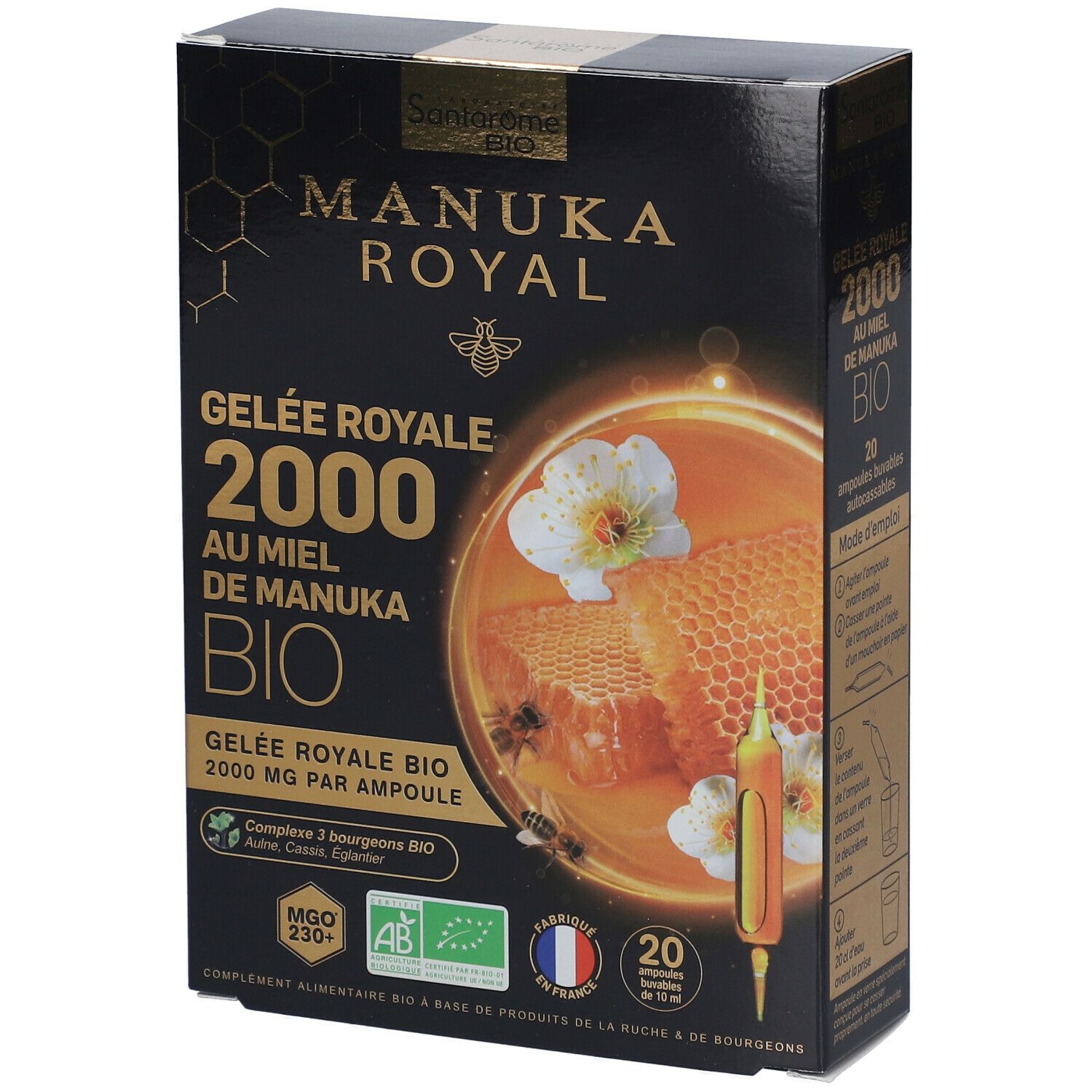 Santarome Gelée Royale 2000 Miel de Manuka Bio Ampoules