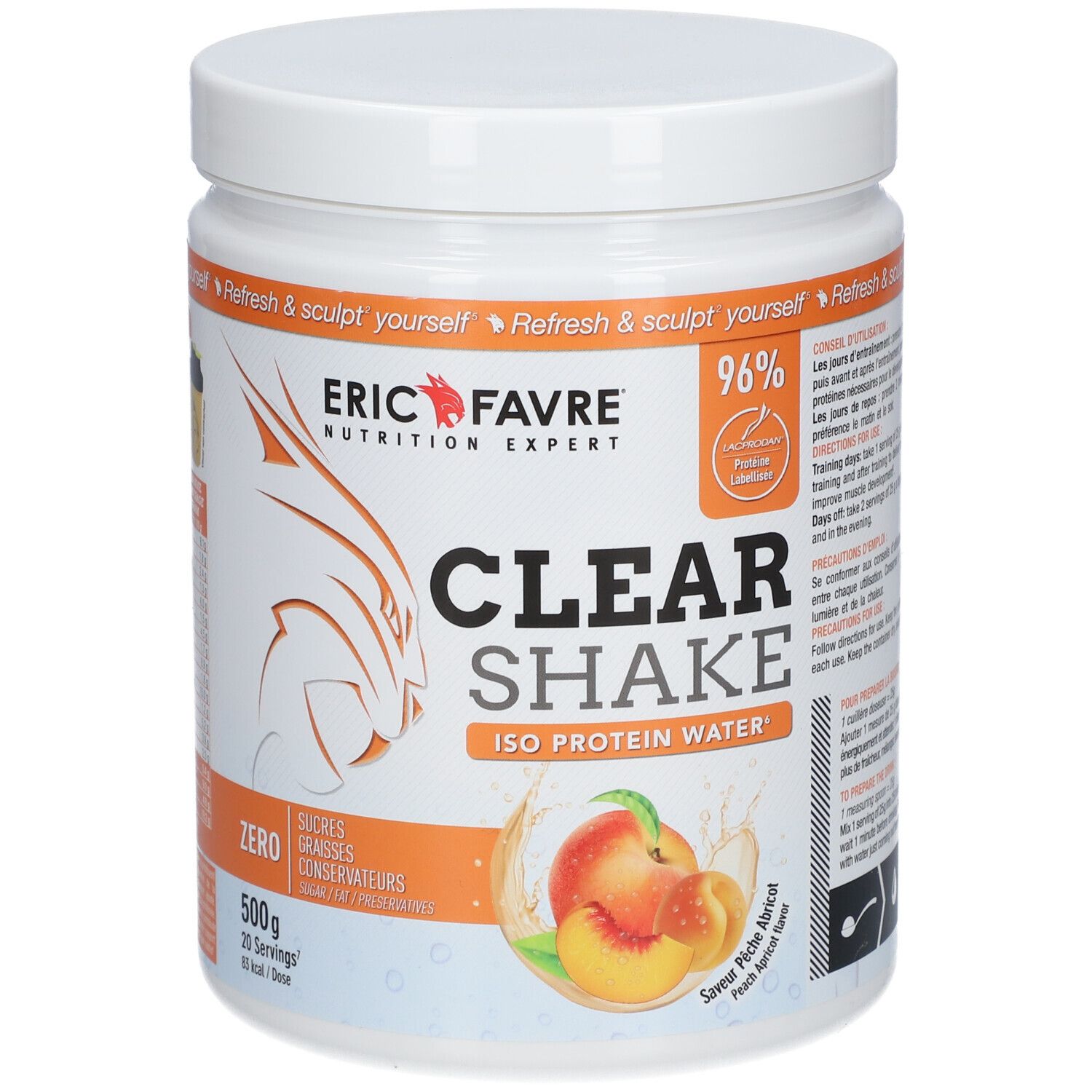 Eric Favre Clear Shake - Iso Protein Water Saveur Pêche-Abricot