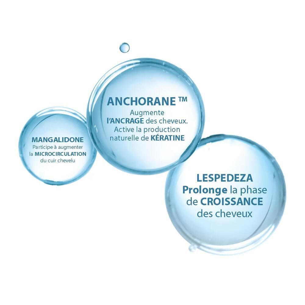 Drie cirkels met tekst: ANCHORANE, MANGALIDONE, LESPEDEZA.