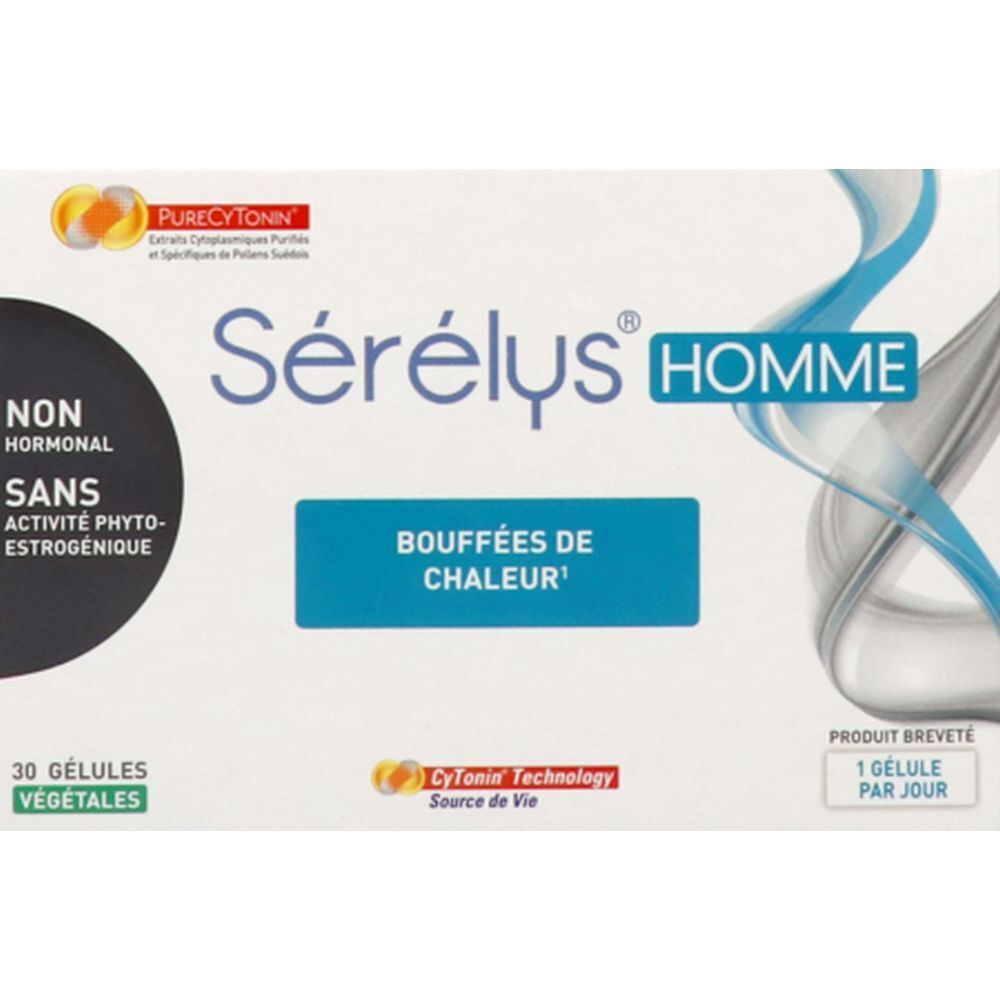 Sérélys Homme, Gélule, complément alimentaire pour l'andropause, bt 30