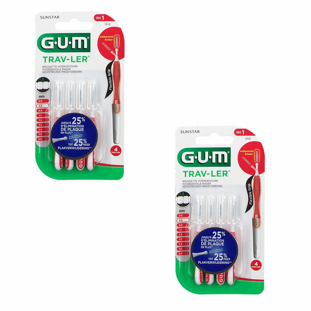 Gum® Proxabrush Trav-ler brossette interdentaire 0,8 mm