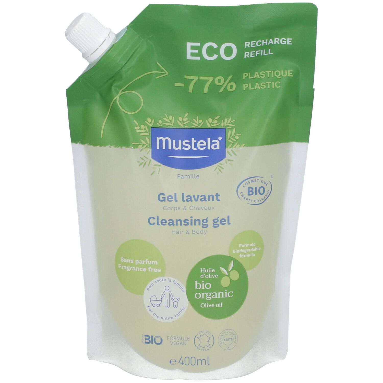 mustela® Gel Lavant Certifié BIO Corps & Cheveux Eco-Recharge